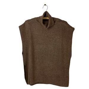 Pieces Brown Sleeveless Boxy Turtleneck Sweater Size XXL